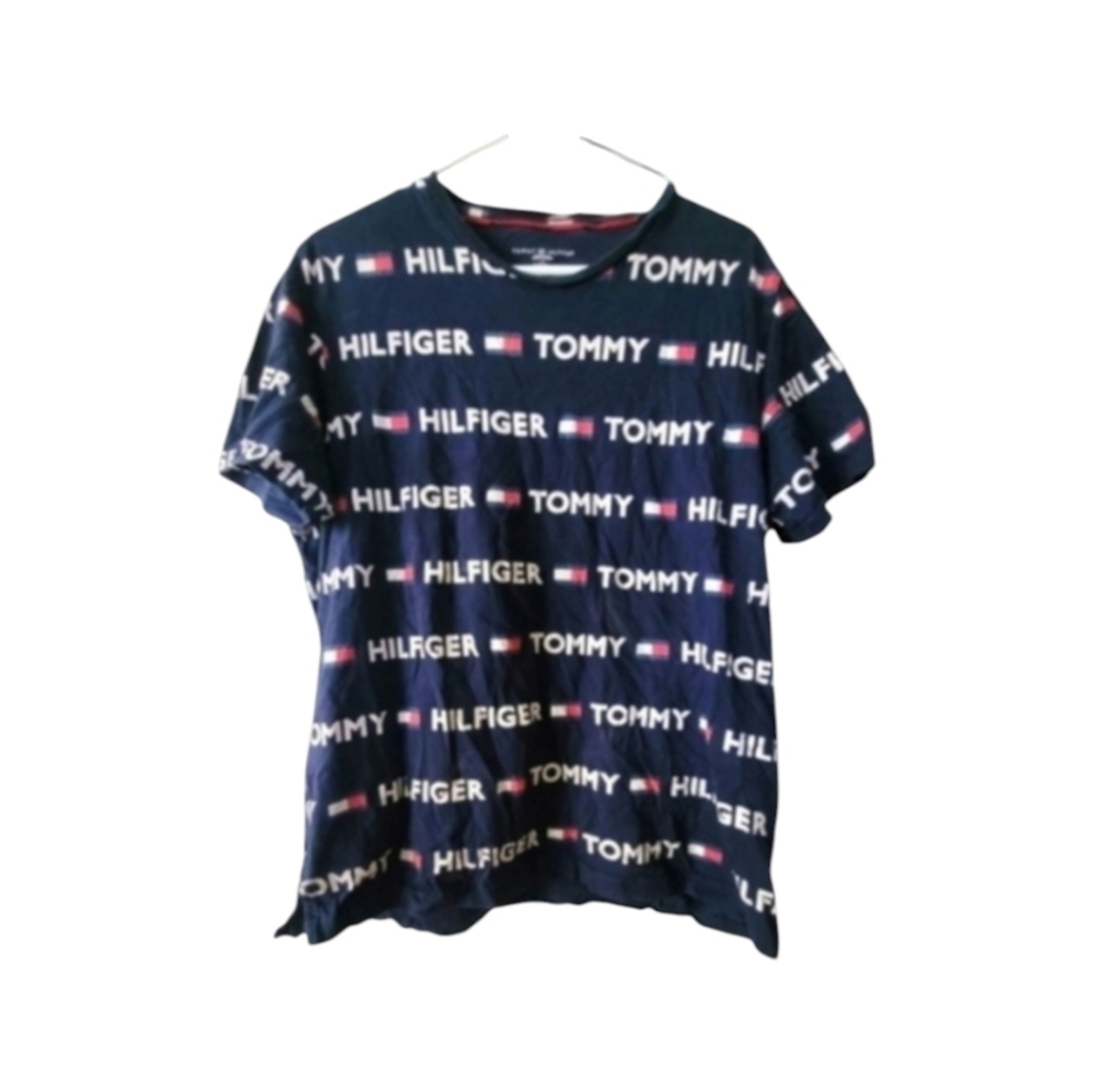 Tommy Hilfiger Sleepwear Navy Blue, Red, And White Short Sleeve Tee Size Large